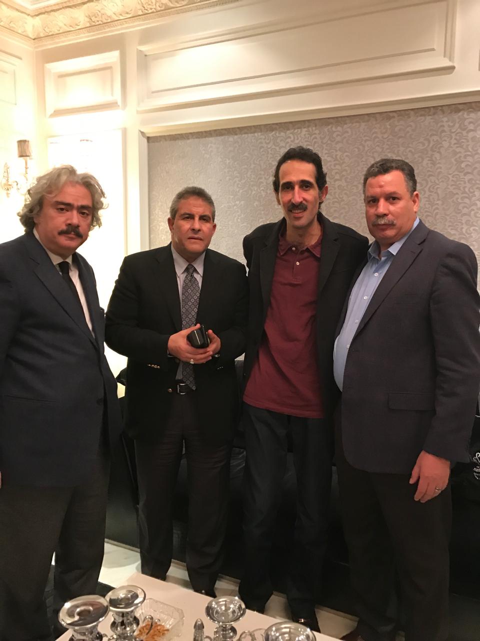 ناجح البارودي و طاهر ابوزيد و الاعلامي مجدي الجلاد بقصر العمدة ممدوح البارودي